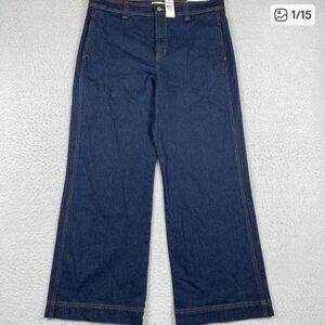 Loft Jeans Womens 32/14 Blue Denim The Wide Leg High Rise Casual Workwear Trendy